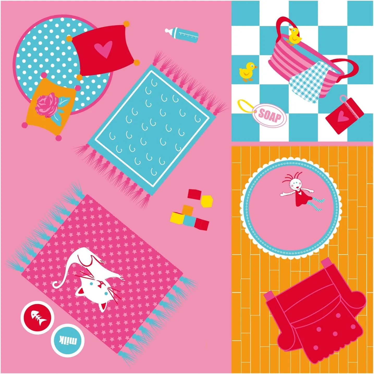 | Dollhouse Tent with House Playmat Playhouse Pretend Play, Toddlers & Kids Ages 3  Fun2Give