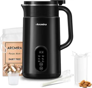 𝟲 𝗶𝗻 𝟭 Nut Milk Maker Machine, 20 oz(600ml) Homemade Almond, Soy, Oat, Plant-Based Milk and Non-Dairy Beverages, Almond Miilk Makerr with Delay Start/Boil Water/Keep Warm, Soy Milk Machine with Nut Milk Bag