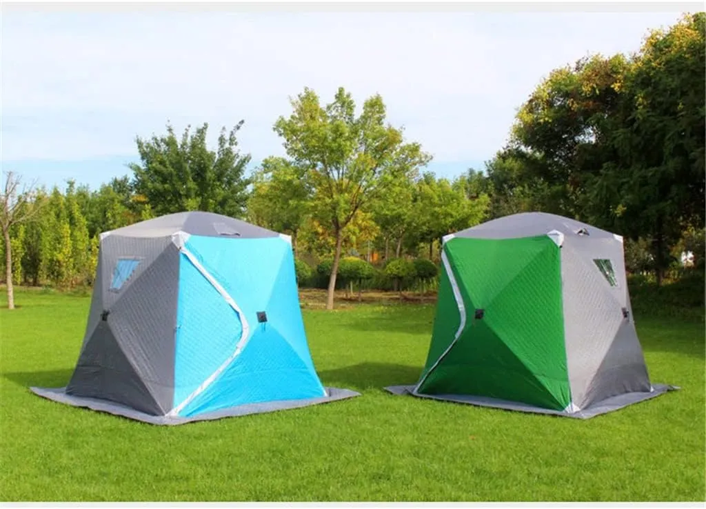 1-4 Winter Fishing Tent Winter Ice Fishing Tent Camping Tent Windproof and Rainproof Outdoor Winter Fishing Warm Tent(Size:200 * 200 * 160cm)
