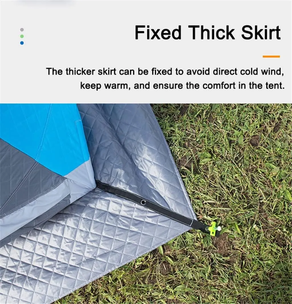 1-4 Winter Fishing Tent Winter Ice Fishing Tent Camping Tent Windproof and Rainproof Outdoor Winter Fishing Warm Tent(Size:200 * 200 * 160cm)