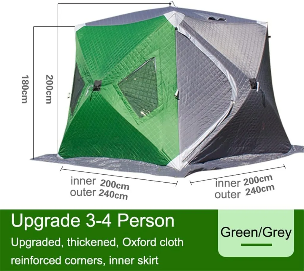 1-4 Winter Fishing Tent Winter Ice Fishing Tent Camping Tent Windproof and Rainproof Outdoor Winter Fishing Warm Tent(Size:240 * 240 * 200cm)