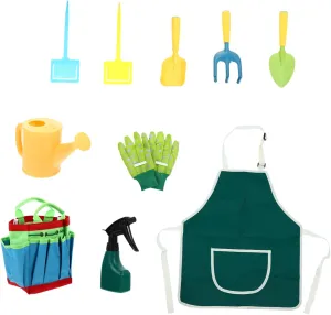 1 Set Colorful Gardening Tool Gardening with Watering Kettle Shovels Rake Tote Bag for Childrens Outdoor Fun and Learning