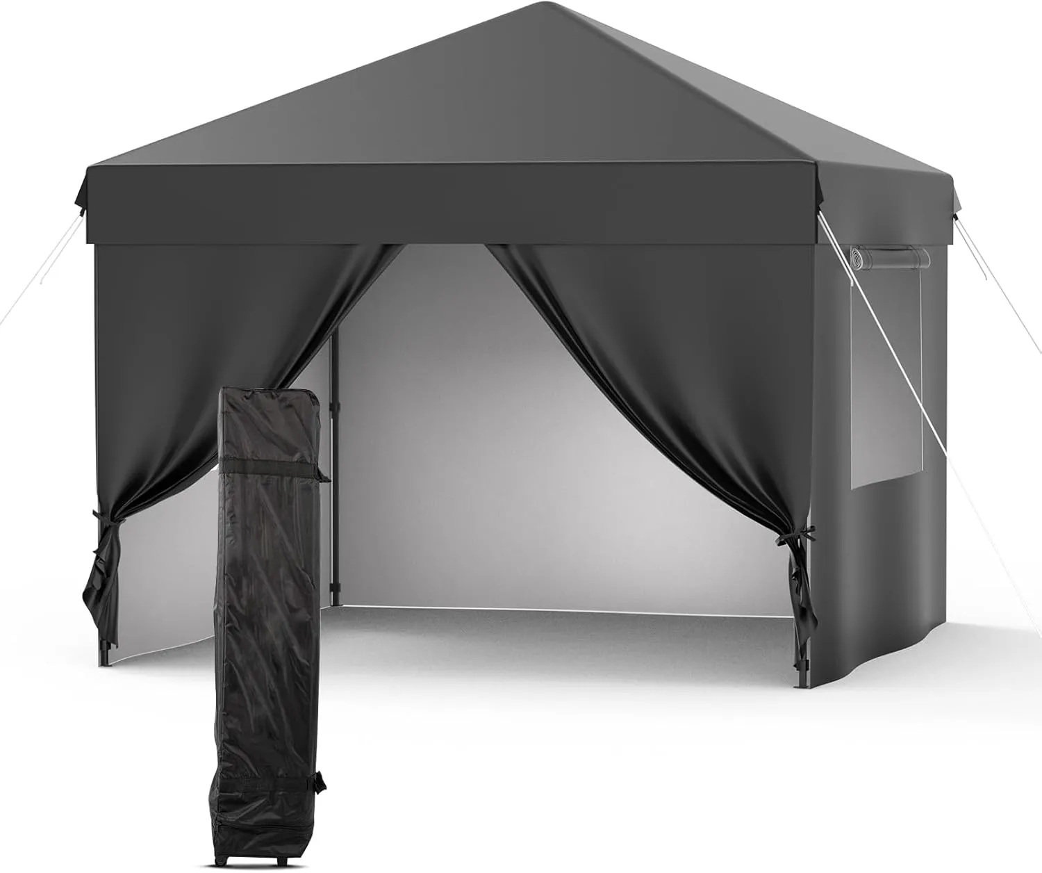 10 * 10 FT Pop Up Canopy Tent with Sidewalls for Party, Backyard, Patio, Garden