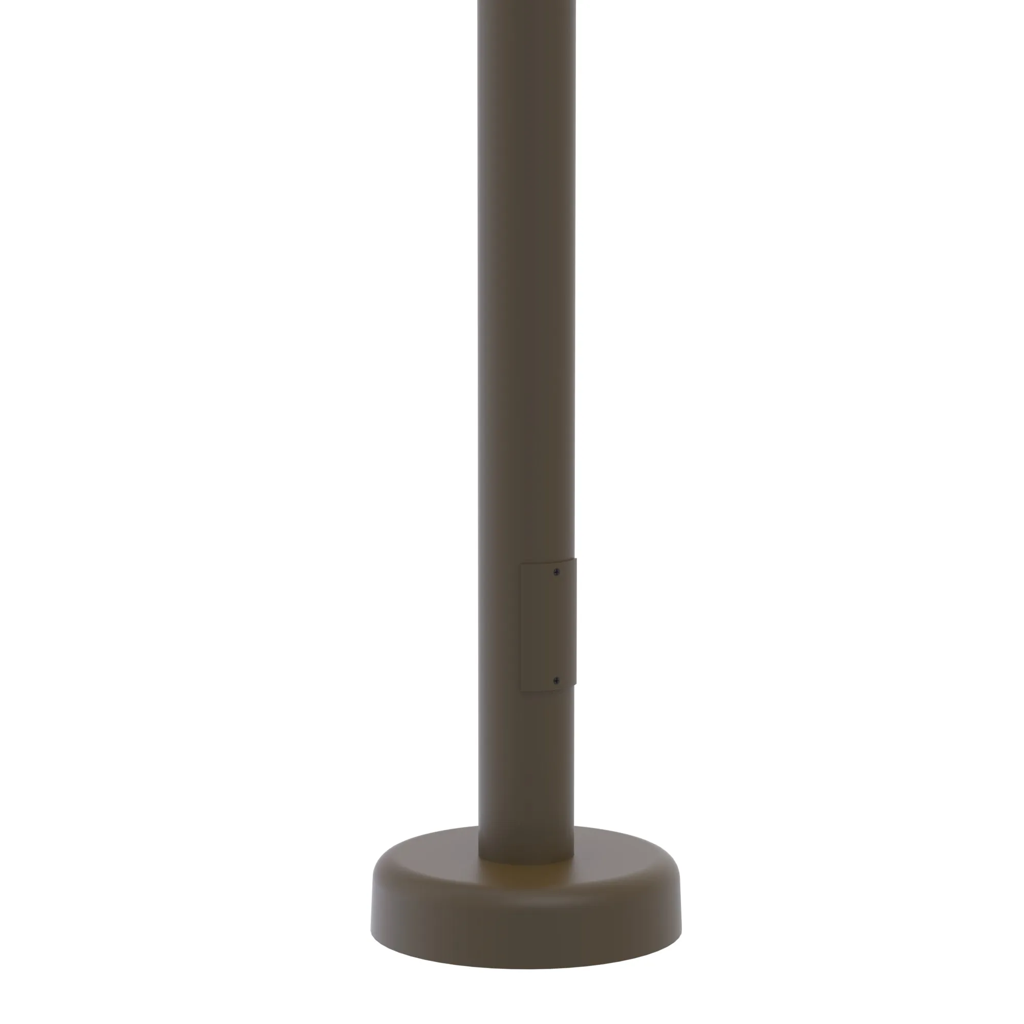 10' Tall x 4.0" Base OD x 3.0" Top OD x 0.125" Thick, Round Tapered Aluminum, Hinged Anchor Base Light Pole