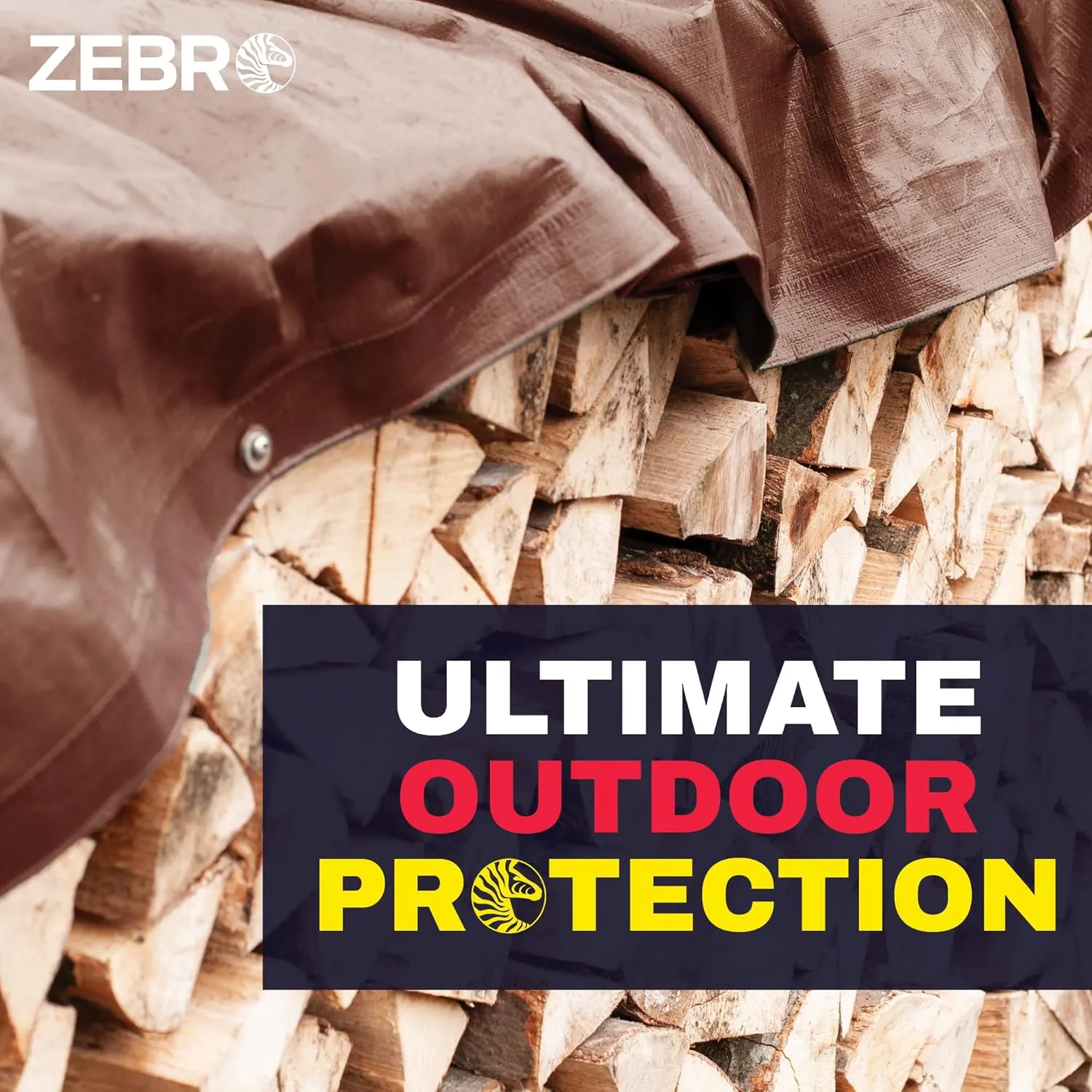 10' x 10' Brown/Silver Heavy Duty Tarp with Grommets Reinforced - 10 Mil Thick - Double Sided Plastic Waterproof Tarps - Large Tarpaulin Cover for Outdoor Camping Tent Tarp RV Roof Rain - Zebro