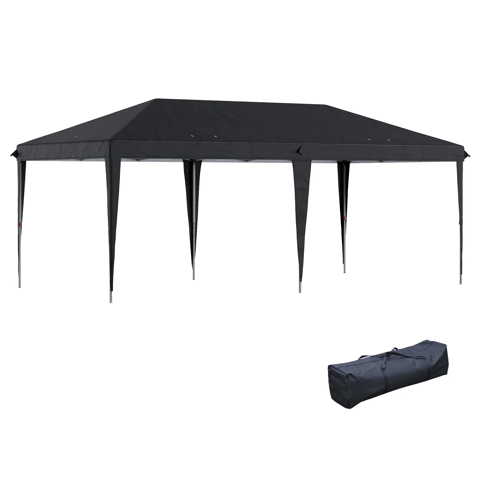 10' x 20' Heavy Duty Instant Pop-Up Canopy Tent with Sun Shade Shelter, Black