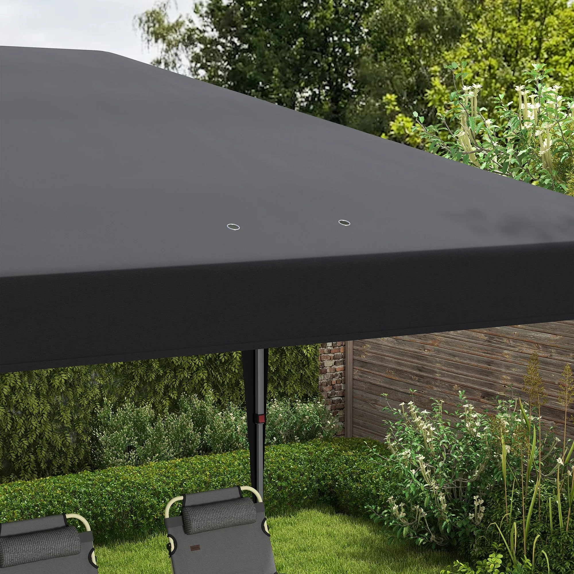 10' x 20' Heavy Duty Instant Pop-Up Canopy Tent with Sun Shade Shelter, Black