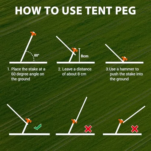 10pcs Galvanized Non-Rust Camping Family Tent/Pop Up Tent Stakes Canopy Anchors