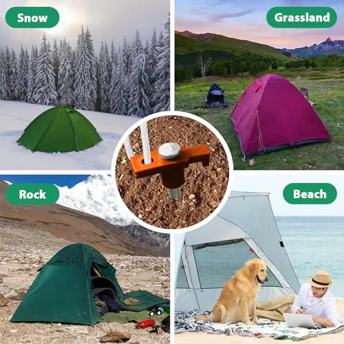 10pcs Galvanized Non-Rust Camping Family Tent/Pop Up Tent Stakes Canopy Anchors