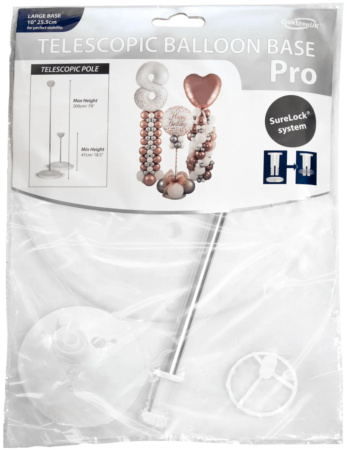 10" Premium Pro Version Telescopic Large Base Balloon Stand with Sure Lock System