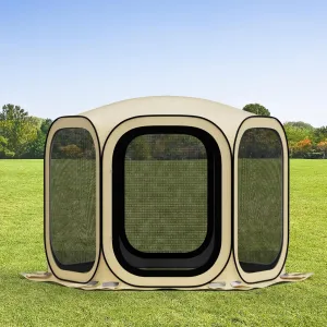10x10 Pop-up Screen House Tent,Portable Screen Room for Outdoor with Storage Bag,Pop up Gazebo with Mosquito Netting,Screened in Canopy for Camping with 2 Zipper Entrances for Wading Pool/Deck/Traile