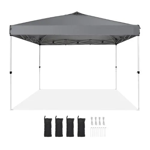 10x10FT 250D PU Silver Coated Tarp with Portable Roller Bag Dark Gray