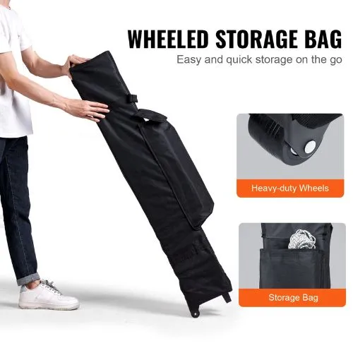 10x10FT 250D PU Silver Coated Tarp with Portable Roller Bag Dark Gray