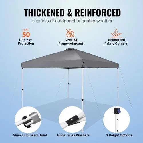 10x10FT 250D PU Silver Coated Tarp with Portable Roller Bag Dark Gray