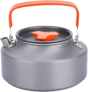 1.1L Aluminum Camping Kettle for Open Fire with Folding Handle, Portable Camping Coffee Pot with Short Spout for Camping Hiking Kitchen