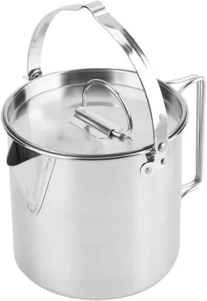 1.2L Camping Pot, Stainless Steel Portable Folding Cookware Large Capacity Camping Kettle for Outdoor Activities Picnic Tea Coffee