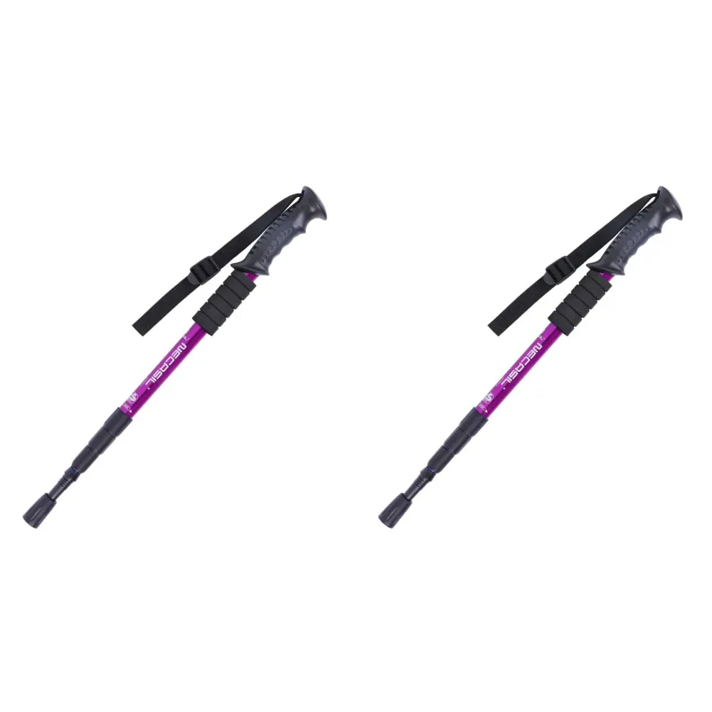 1/2Pcs Light Aluminum Alloy Folding Walking Sticks - High-Quality 4-Section Telescopic Trekking Poles for Hiking and Climbing