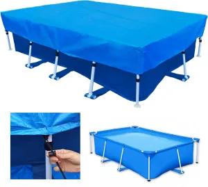 177 X 87 in Pool Cover 14 ft Frame Rectangle Swimming 14 x 7 Pool Cover Rectangular Above Ground 178" x 86" Dust Proof Rain Proof Durable PE Blue Paddling Family