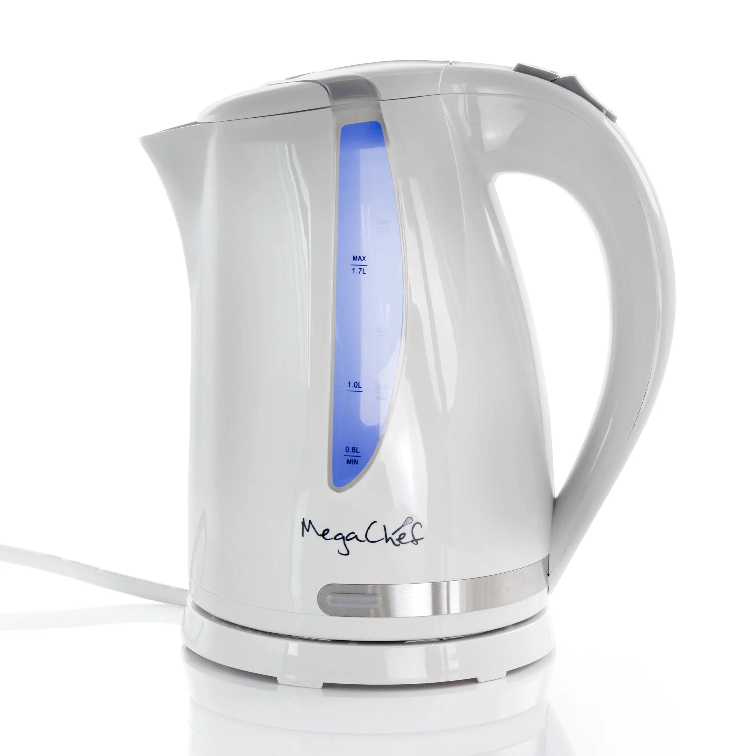1.7L Rapid Boil Cordless Serving Electric Tea Kettle in White