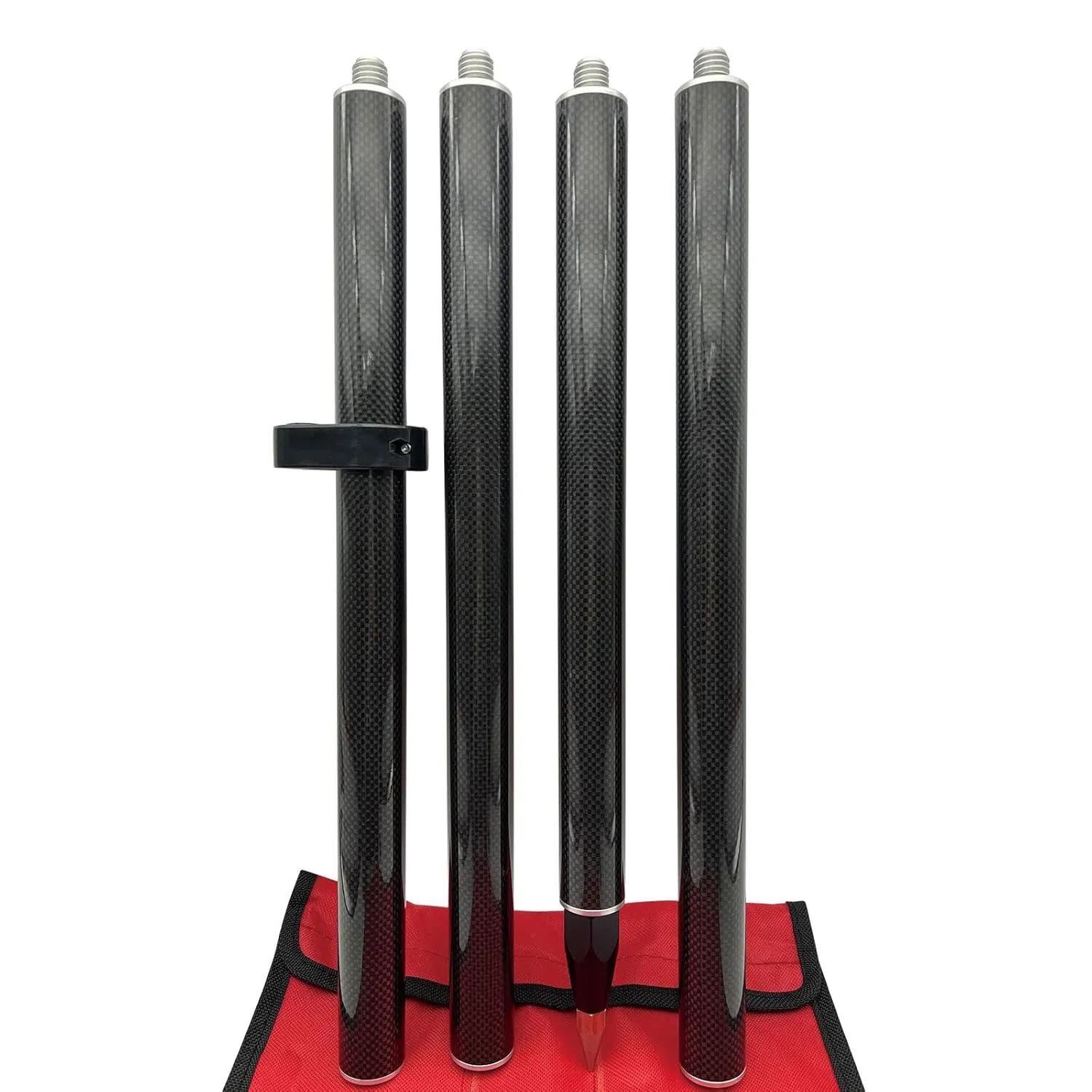 1.8M Length GPS Prism Pole Carbon Fibre Survey Poles GNSS RTK Surveying Type 4 pcs Poles 5/8 Thread