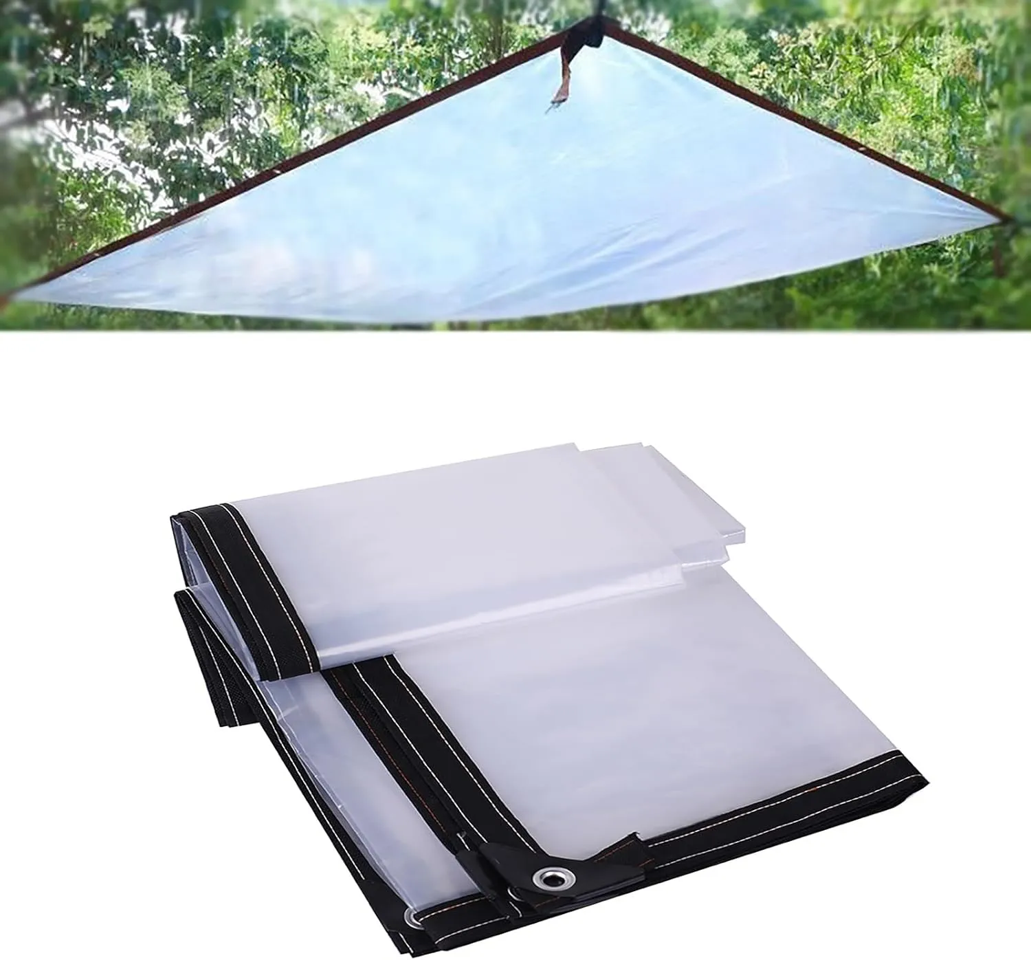 2 * 3m 2 * 5m 6 * 8m 10 * 10m Transparent Heavy Duty Water Resistant Tarp Cover,Plastic Tarpaulins,Transparent Waterproof Tarpaulin,Duty Heavy Tear Resistant Cover(7x10 ft(2x3m))