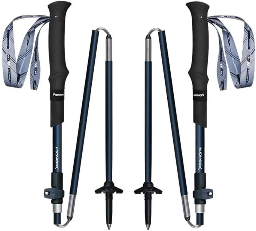 2 Pack Carbon Fiber Trekking Poles – Lightweight Collapsible Hiking Sticks with Quick Lock, Adjustable Length, Grips, and All-Terrain Accessories for Hiking, Camping, and Backpacking