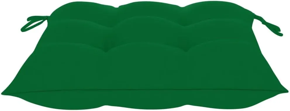 2-Pack Foldable Bamboo Patio Chairs with Green Cushions, Outdoor Furniture Set for Garden, Pool, Beach, and Camping