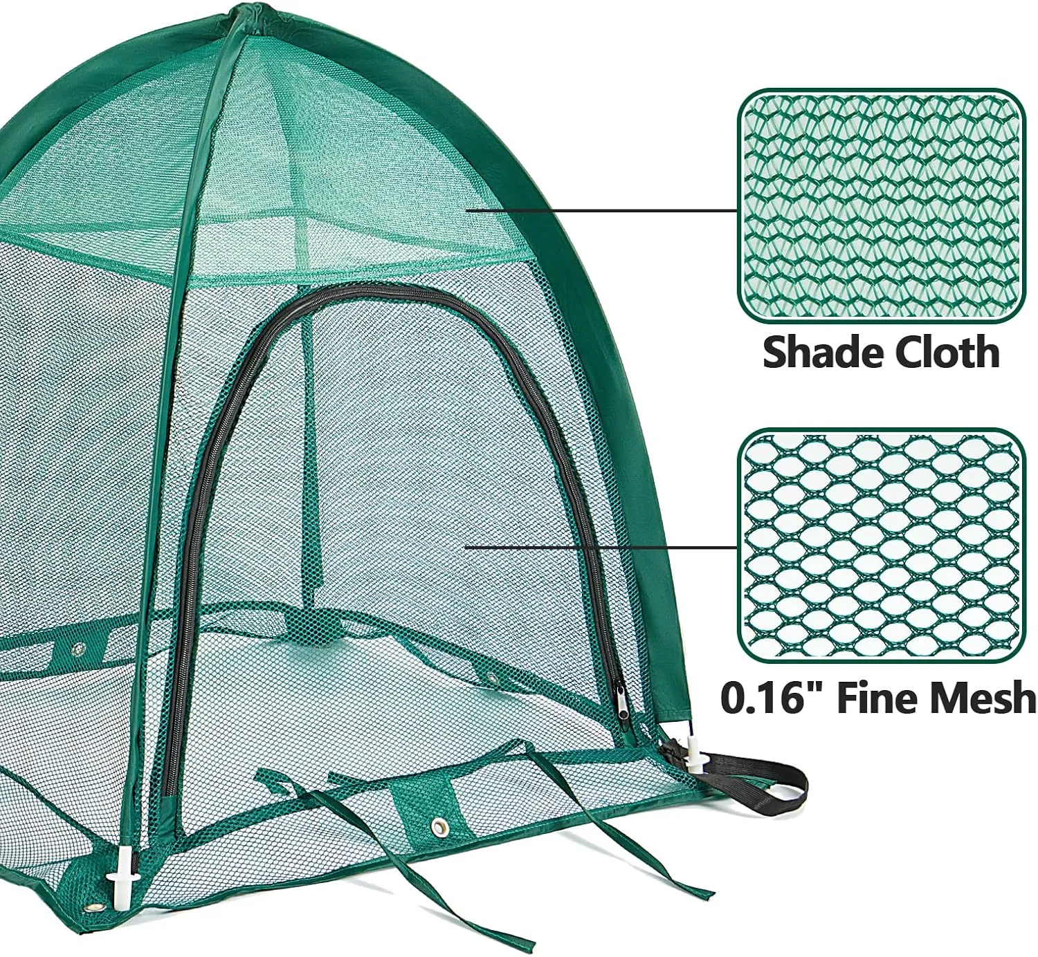 2 Packs Pop up Plant Cover, Garden Netting for Raised Beds, Crop Cage, Blueberry Bush Netting Cover with Metal Spikes Protect Plants Against Birds, Small Animals and Direct Sunlight - 28" x 28" x 30"