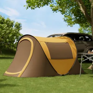 2-Person, Windproof Beach Tent with Mesh Window, Instant Pop Up, Sun Shelter, Waterproof, Easy Setup, Family Tent for Camping, Beach & Backpacking. Includes Carry Bag