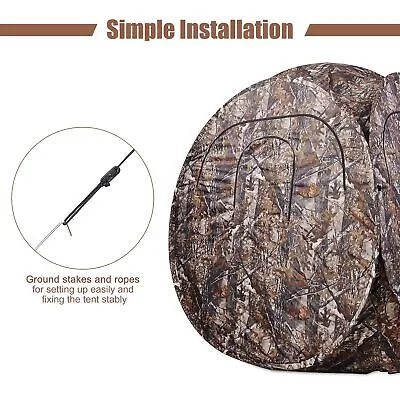 2 Persons Camping Hiking Hunting w/Zipper Door Outdoor Pop Up Tent Waterproof