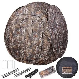 2 Persons Camping Hiking Hunting w/Zipper Door Outdoor Pop Up Tent Waterproof