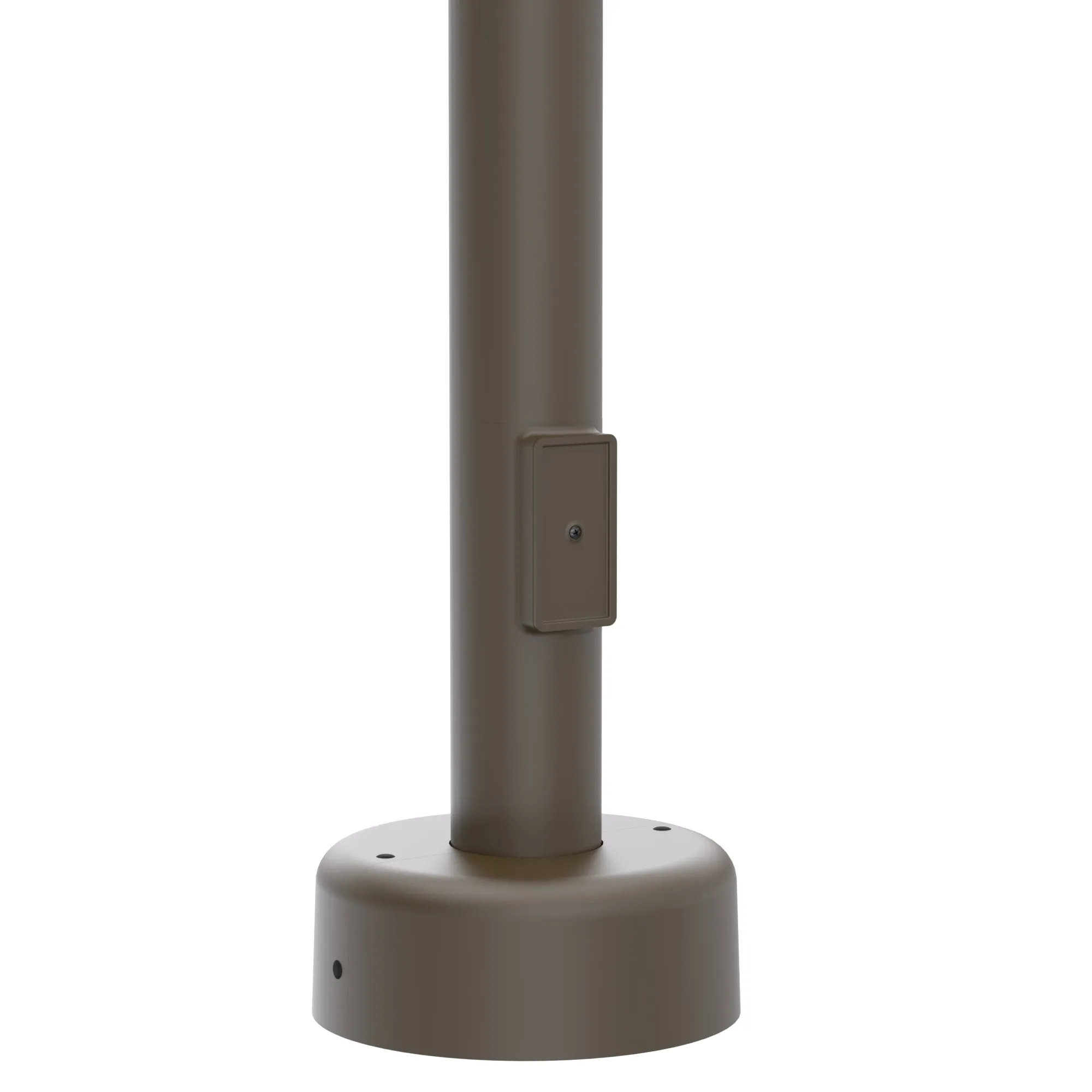 20' Tall x 3.0" OD x 11ga Thick, Round Straight Steel, Anchor Base Light Pole