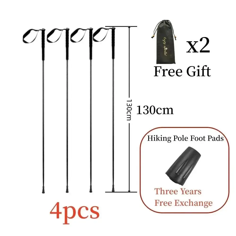 2024 New Carbon Fiber Trekking Pole 5-Section Trekking Pole Carbon Ultralight Portable Camping Trip Folding Trekking Pole