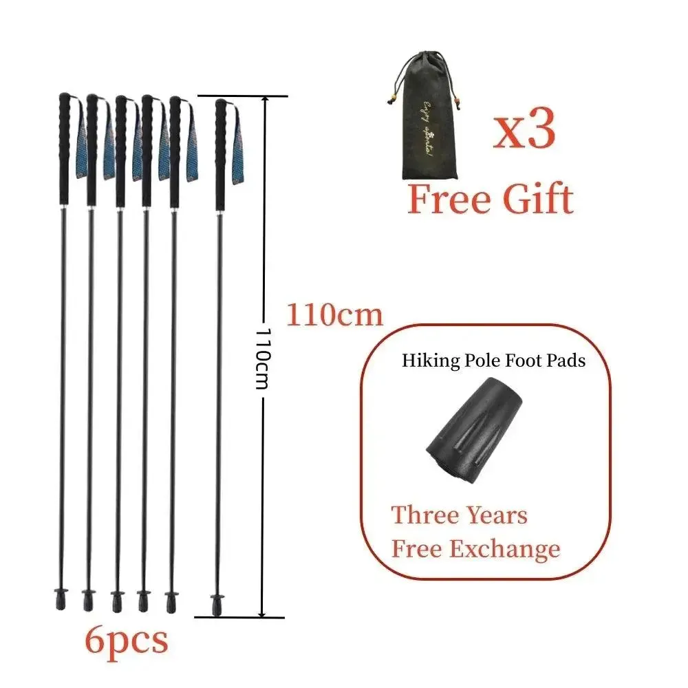 2024 New Carbon Fiber Trekking Pole 5-Section Trekking Pole Carbon Ultralight Portable Camping Trip Folding Trekking Pole