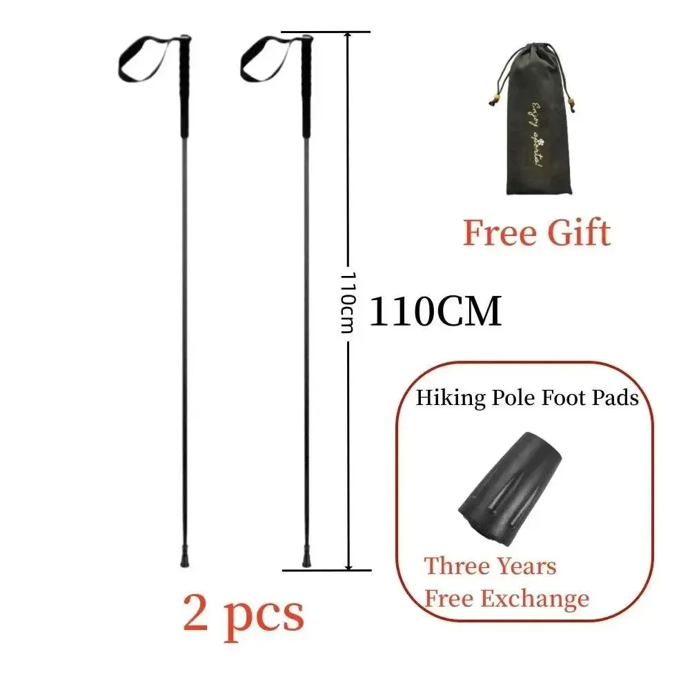 2024 New Carbon Fiber Trekking Pole 5-Section Trekking Pole Carbon Ultralight Portable Camping Trip Folding Trekking Pole