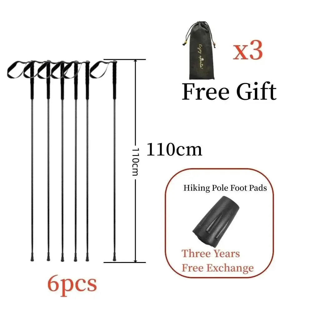 2024 New Carbon Fiber Trekking Pole 5-Section Trekking Pole Carbon Ultralight Portable Camping Trip Folding Trekking Pole