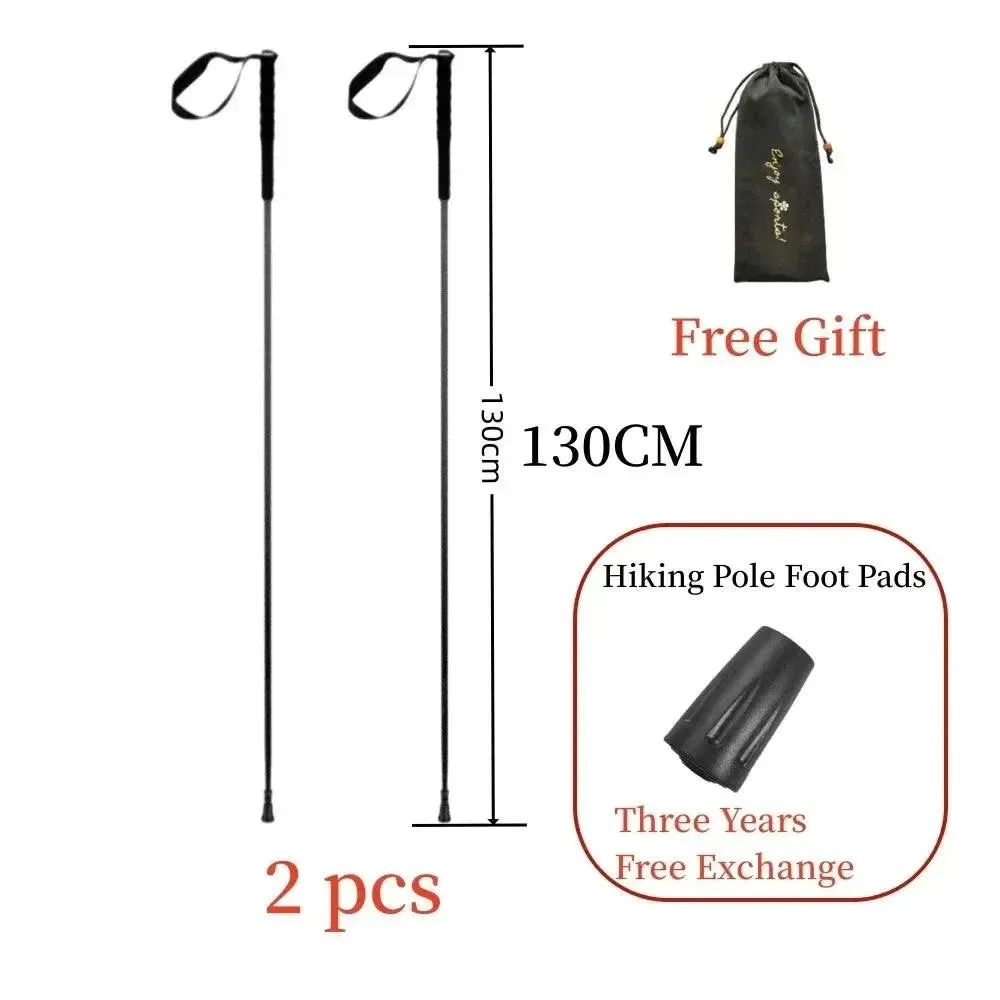 2024 New Carbon Fiber Trekking Pole 5-Section Trekking Pole Carbon Ultralight Portable Camping Trip Folding Trekking Pole