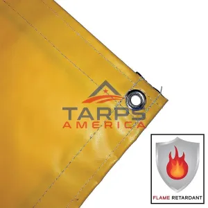 22 oz Extra Heavy Duty Yellow Coated Vinyl Fire Retardant Tarp by AtlasShield Pro