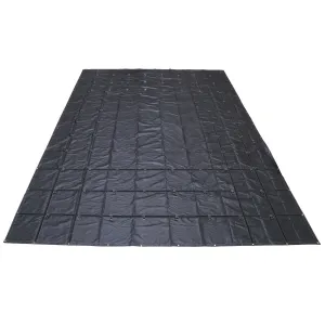 24' x 18' Heavy Duty Steel Tarp | 8' Drop - 18 oz. Black Tarp