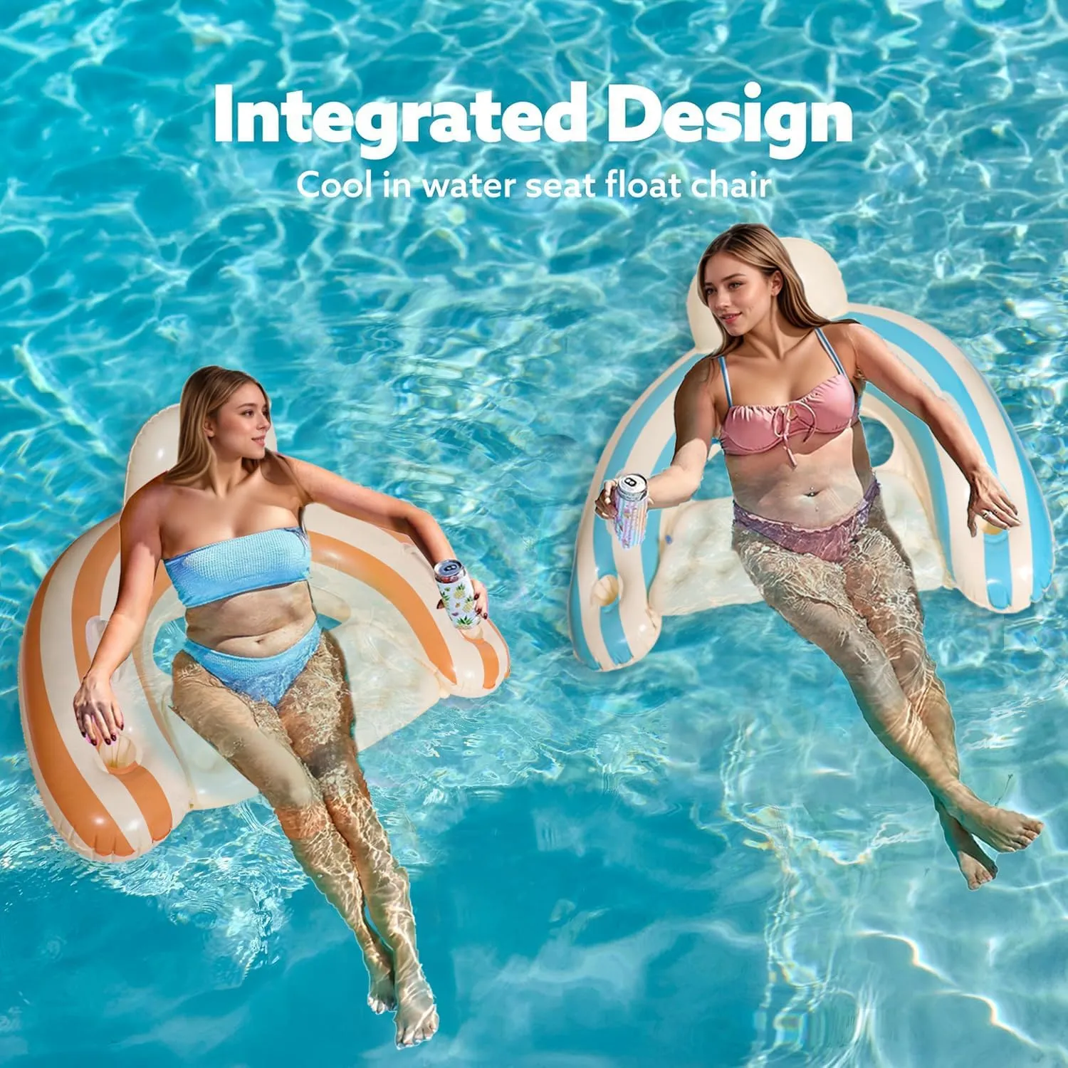 2PCS Pool Swim Ring Inflatable Pool Floats Water Fun Large Adult Swimming Pool Float for Beach Lake Summer Holiday Beach Party