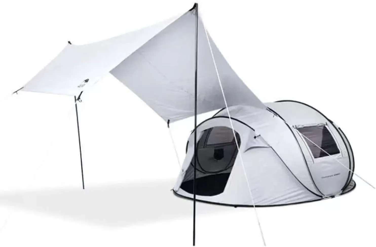 3-4 People Open in 1 Second, Fully Automatic, No-Build Tent, Outdoor Camping, Sunshade and Rainproof Tent (White 280 * 120 * 200cm)