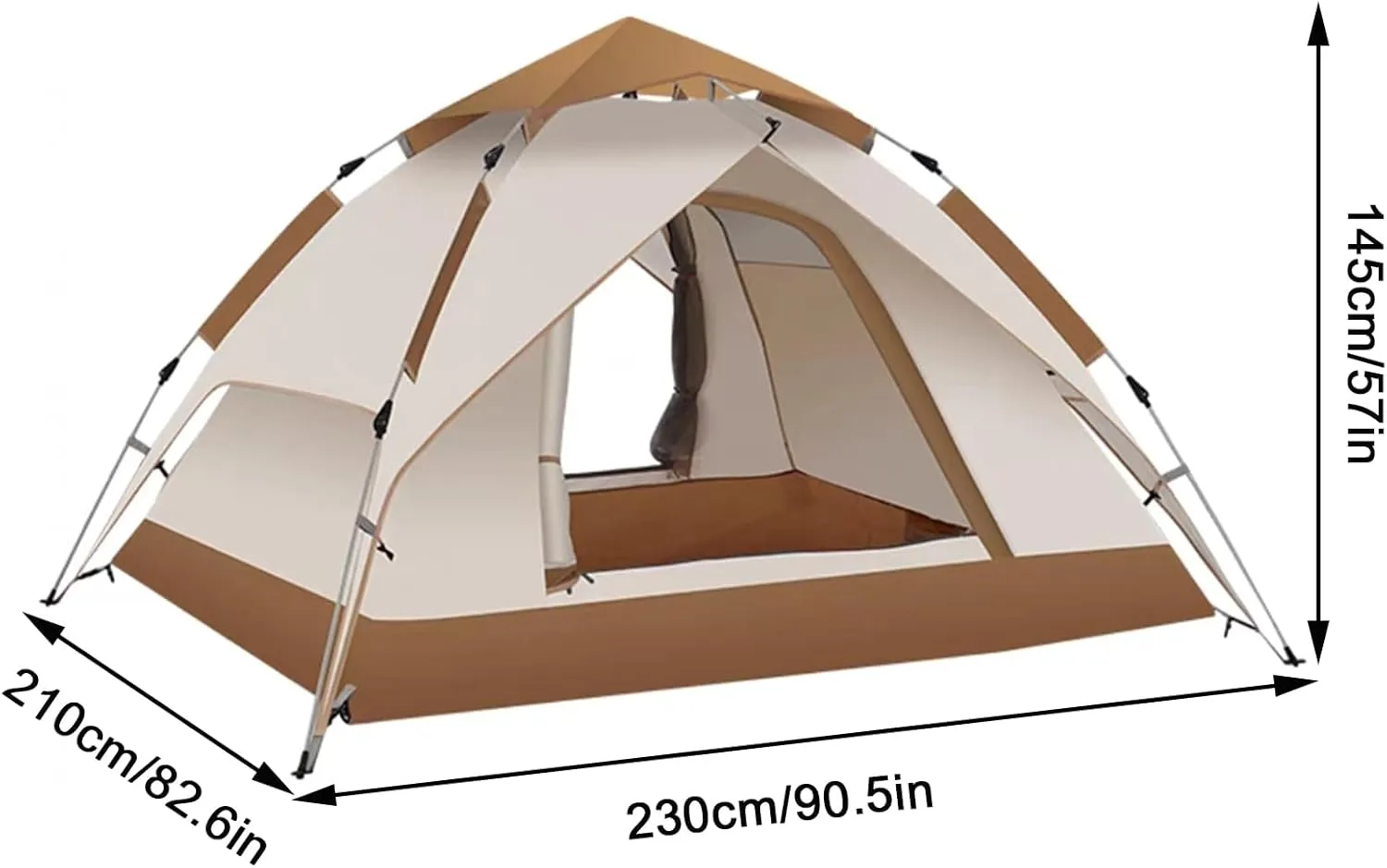 3-5 Person Tent for Camping,Instant Pop-Up Tent Shelter,Family Tent for Outdoor Hiking,Outdoor Dome Tent with Windproof, for Outdoor Hiking,Mountaineering,Survival(Khaki)