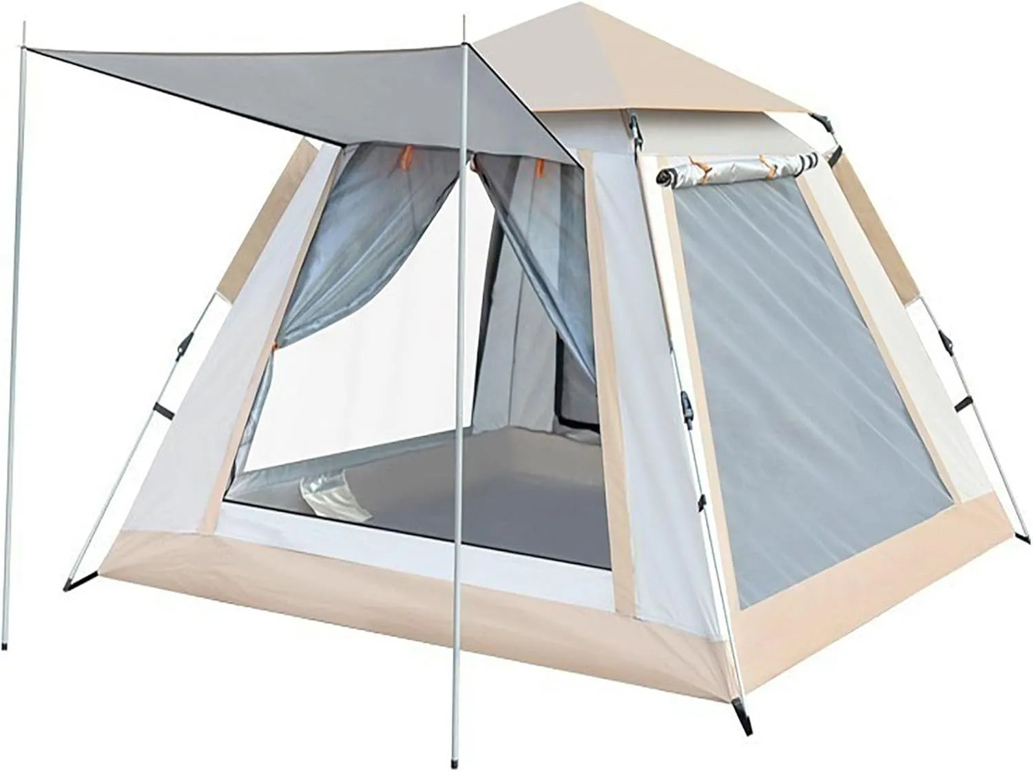 3-6 Man Pop Up Camping Tents For Adults 4 Season Tent Outdoor Portable Folding Picnic Outdoor Camping Thickened Rainproof Automatic Pop-up Camping Equipment Beach Tent Fishing Tent 210*210*135cm