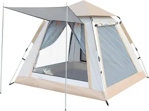3-6 Man Pop Up Camping Tents For Adults 4 Season Tent Outdoor Portable Folding Picnic Outdoor Camping Thickened Rainproof Automatic Pop-up Camping Equipment Beach Tent Fishing Tent 210*210*135cm