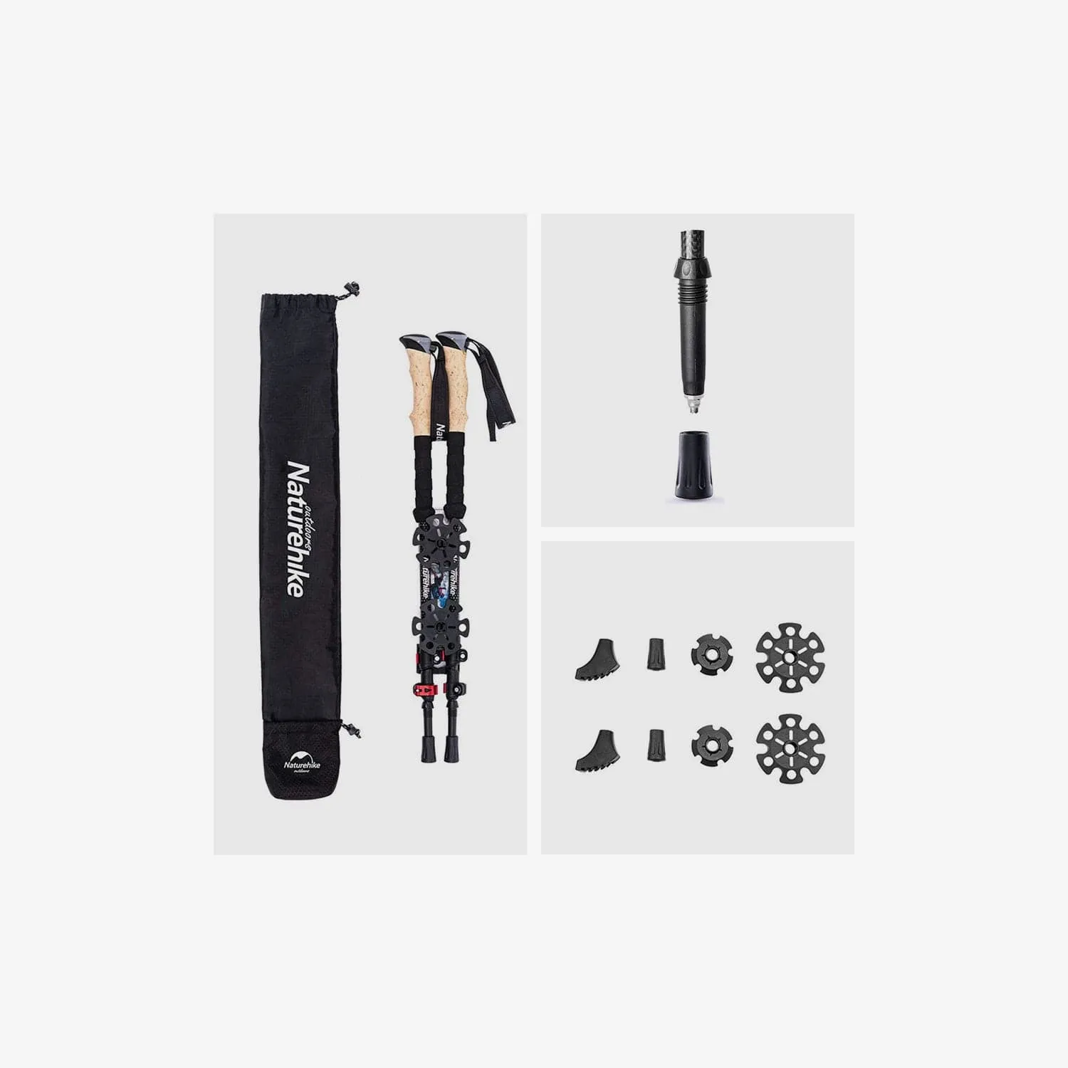 3-Node Carbon Fibre Telescopic Trekking Pole