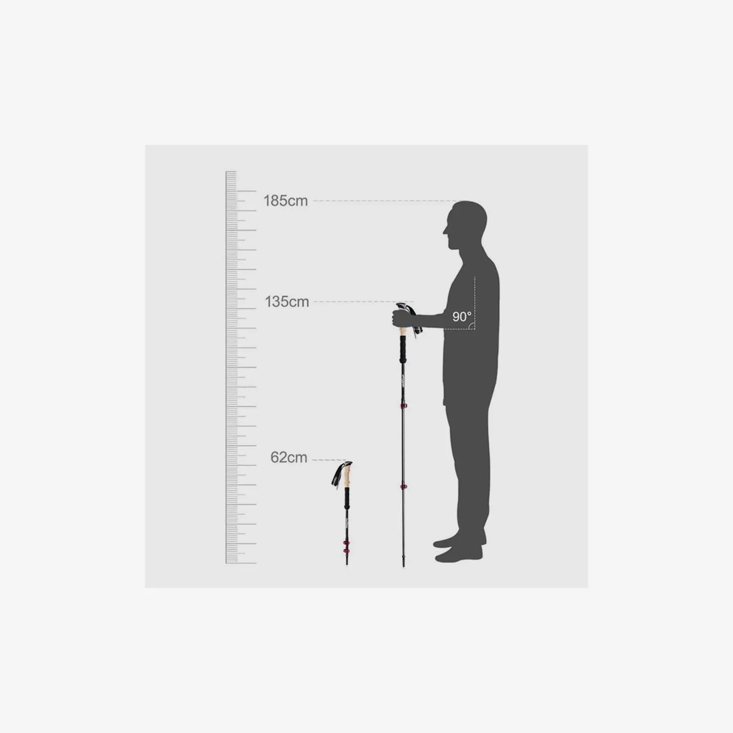 3-Node Carbon Fibre Telescopic Trekking Pole