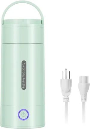 300ml Small Travel Electric Kettle Fast Boil Automatic Shut-Off 10oz Mini Portable Electric Kettles (Green)
