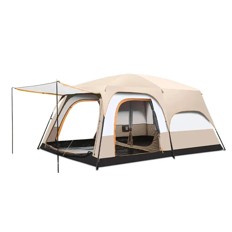 320X220X185cm Two-bedroom Tent Oversize for 5-8 Person Leisure Camping Tents Double-plies Thick Rainproof Outdoor Family Tour