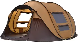3~4-Person Pop Up Dome Tent, Portable Tent, Automatic Setup, Instant Family Tents for Camping, Backyard, Mountaineering, Hiking & Traveling, Carry Bag Included