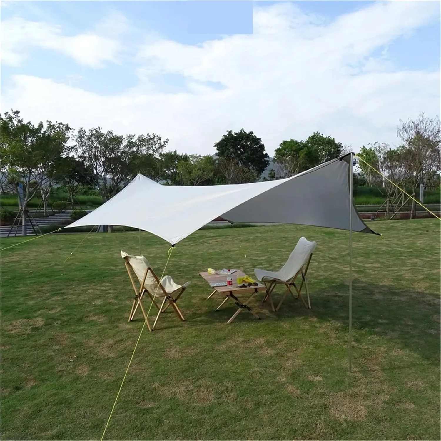 3x4m Camping Awning Outdoor Ultra-Light Sunshade Canopy Flysheet Tent Tarp Sun Shelter Pergola for Tourism Garden Picnic(Green)